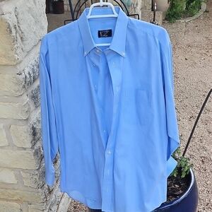 Gitman Bros For Wally's Men's Light Blue Plaid Button-Down Dress Shirt 16/33